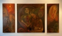 BJØRN CARLSEN  Evas fødsel 1987 olje 200x190 og to 200x80cm