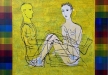 Figurasjon i gult felt 2008 maleri 100x140cm
