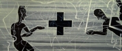 Gjennombrutt flate 1996 maleri 93x216cm