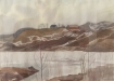 Vår på Hadeland 1972 akvarell 24x33cm
